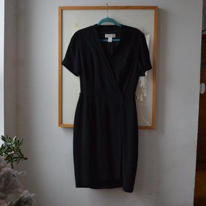 Vintage 1990s Designer Barrie Pace LTD 100% Silk Black Pencil Dress Size 8
